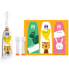 [메가텐]키즈 유아어린이 칫솔 3p (어린이집 유치원 등원용 리필형칫솔세트 3in1), 미디엄(48개월이상), 1세트, 투명, 3개입