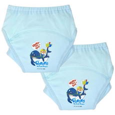 뽀로로 유아 샘방지 순면 배변 훈련 팬티 2P, 2개, 스카이