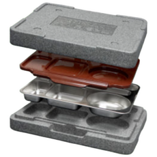 에코런치박스 위생보온도시락 스테인리스 6칸 일체형 도시락통, 1개