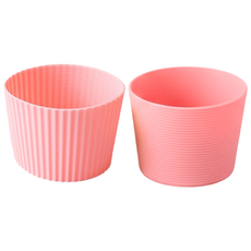 파스텔 친환경 실리콘 컵슬리브, 2개, 핑크