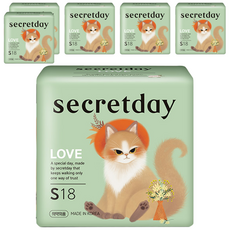 secretday Love蝶翼型衛生棉 小(21cm), 6包, 18片