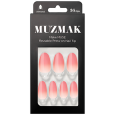 MUZ MAK 可重複使用杏仁形莓果特調美甲片組, 單一顏色, 1個