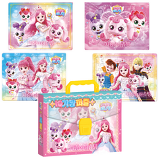 크리스마스선물 어린이선물 캐치 티니핑 사랑의 하츄핑 IQ 퍼즐4종1세트 가방퍼즐 판퍼즐 18P 25P 35P 48P 4종1세트 어린이집선물 유치원선물 소근육발달 두뇌운동, 1세트, 126피스