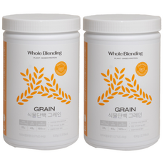 [홀블렌딩 식물단백 그레인] 약사가 만든 무첨가제 비건인증 Non-GMO 단백질22g 특허 식물성 완두콩 효소 단백질쉐이크 630g 홀블랜딩 2주분, 그레인(미숫가루맛), 2개
