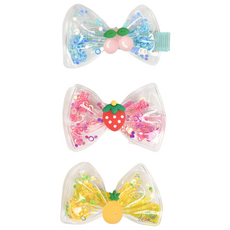 올치 강아지 고양이 후르츠팝 머리핀 집게 3종 세트 FREE, 핑크, 옐로우, 블루, 1세트