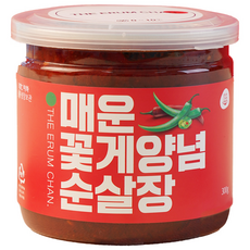 [이룸찬] 순살 양념게장 매운 순살 양념게장 더 매운 순살 양념게장 300g 순살게장 양념순살장 꽃게무침 꽃게장, 1개