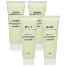 선크림클렌징 살리티카 3중케어 클렌징폼 대용량, 4개, 150ml