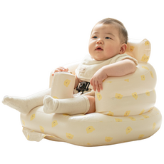 孩童用攜帶式固定扣帶充氣椅, 象牙白