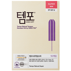 템포 탐폰 내추럴 슈퍼 체내형 생리대 10p, 10개입, 3개
