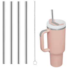 SOI 스탠리 퀜처 887/1.18ml 호환 스테인리스 304 빨대 30cm 세척솔 세트, 1세트, 1개