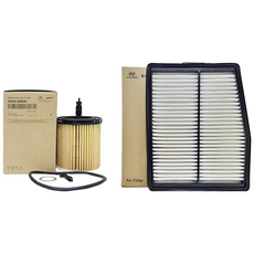 쏘렌토MQ4 1.6 하이브리드 순정 엔진 오일필터+에어필터 세트, 1개, 26350-2M000+28113-L5100