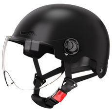 AIDU 오토바이 헬멧 사계절 통용 충격흡수 자외선차단 안전 헬멧, 블랙, 1개