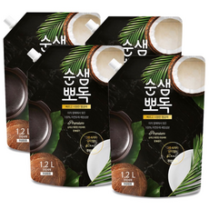 순샘 뽀독 무향 주방세제 리필, 1L, 4개