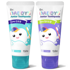 德迪斯博士兒童耐久含氟牙膏薄荷味60g+青葡萄味60g套組, 60g, 1組
