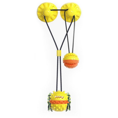 Deffense狗狗拔河遊戲玩具吸盤球, 2個, 黃色的