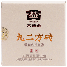 TAETEA 大益茶 九二方磚普洱茶, 100g, 1入, 1個