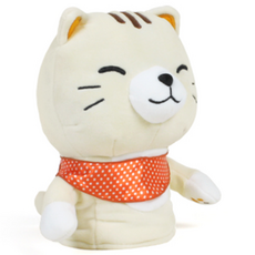 야옹이 퍼터커버 / 동물 커버 캐릭터 헤드커버 골프채 커버 클럽커버 퍼터카바 말렛형 헤드카바 일자형 투볼 말렛 반달 퍼터커버, BEIGE