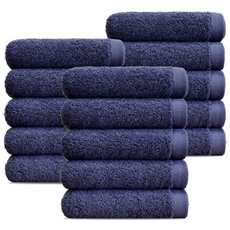 [주주] 흡수력좋은 40수 도톰한 200g 무형광 호텔수건, 네이비, 15개