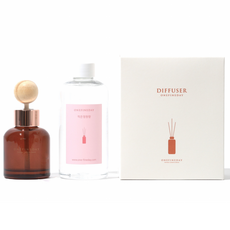 어느멋진날 디퓨져 작은정원향 [ 프리미엄 차량용세트 250ml (우드볼공병+스틱+리필오일250ml+선물박스) ], 브라운, 1개