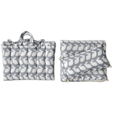 FRAMBOISE Cring Rabbit童款莫代爾&絨毛雙面材質午睡被+分離式薄墊+防蟎枕芯組, 灰色