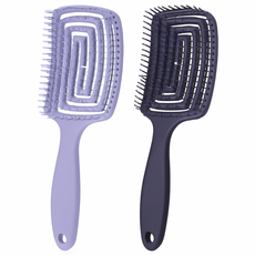 퍼스트 헤어 볼륨 머리빗 드라이빗 엉킴방지 두피마사지 핑크+블랙 2p, 2개, 블랙/퍼플