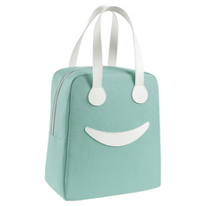 허블리 해피 스마일 피크닉 보냉가방 도시락 보온 방수 런치백, 민트