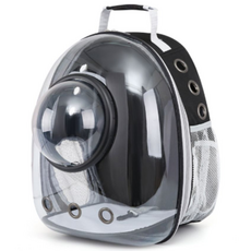 나나봉봉 반려동물 우주 캡슐 투명 백팩, 1개, 블랙