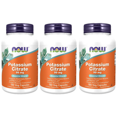 (2+1) 나우푸드 구연산 칼륨 포타슘 시트레이트 Potassium Citrate 99mg 필수 미네랄 180캡슐 3팩, 1개, 180정
