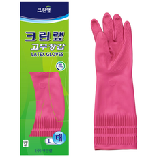 크린랩 고무장갑 대, 핑크, 대(L), 10개