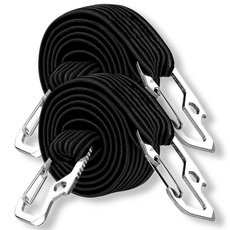 어베일텐비 고탄력 카라비너 스트랩 자전거 오토바이, 블랙, 2개