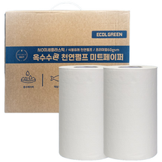 생분해 100% 천연펄프 미트페이퍼 2롤 흠수력 2배 참치 해동지 고기핏물제거 흡수지, 1박스