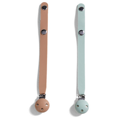 [쁘띠윙스] 쪽쪽이 스트랩/홀더 실리콘홀더 노리개 젖꼭지 클립 치발기 떨어짐방지, 스트랩, 카라멜+무디블루, 1개