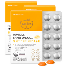 뮴 키즈 스마트 오메가3 구미 EPA+DHA 1 020mg 과일맛 젤리, 3박스, 60정