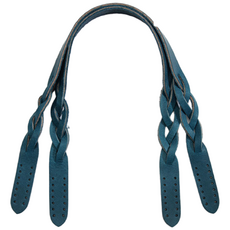 바이핸즈 꽈배기 통가죽 가방손잡이 토트 숄더 뜨개가방용, 1개, 피코크블루 1쌍, 40cm