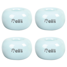 웰스 스탠드형 세라믹 칫솔꽂이 4개, 스카이블루