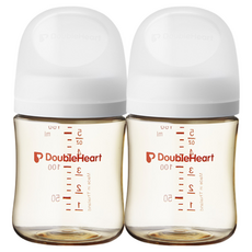 더블하트 모유실감 3세대 PPSU 제뉴인화이트 160ml 트윈팩, 화이트, 2개