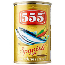 필리핀 555 스페니쉬 스타일 정어리 통조림 155g, 1개