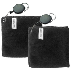 엑스그리드 초극세사 골프공 클럽 세척 타월 길이조절 후크용, 2개, 블랙블랙