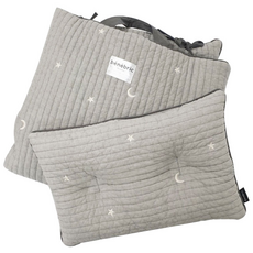 베네브릭 스르륵 양면 누빔 어린이집 베개+패드 세트, 그레이 + 베이지 스타