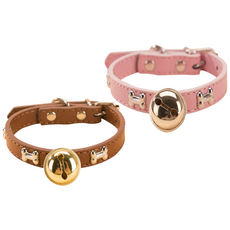 숑숑펫 링링 반려동물 방울 목걸이 1+1, 브라운+핑크, 1개