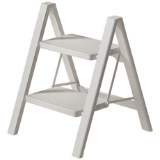 린보 가정용 주방 세차 접이식 A형 발판사다리, 1개, 화이트2단 × 1개