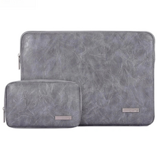 앨오앤지 스타일리시 심플 노트북 가죽 파우치, 그레이, 1개