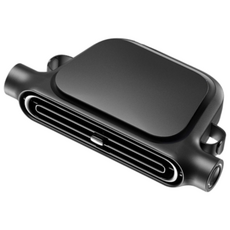 루베라 차량용 선풍기 헤드레스트 선풍기 무선 배터리 듀얼팬 3단 풍속 저소음 뒷좌석 쿨링 USB 충전, 블랙, KIX09