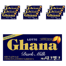 LOTTE 樂天 黑牛奶巧克力, 10片, 70g