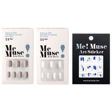 Me Muse 美甲貼片組 SCONV3 3入, 美甲貼片2種+裝飾貼紙, 1組
