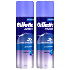 질레트 정품 시리즈 모이스춰라이징 쉐이빙젤, 195g, 2개