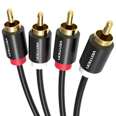 벤션 2RCA to 2RCA Audio 케이블 블랙 1m, VAB-R06, 1개