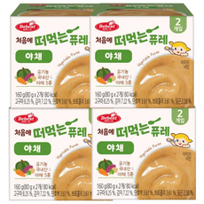 베베스트 처음에 떠먹는 퓨레, 야채, 160g, 4개