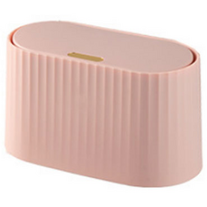 穩定的現代橢圓形迷你垃圾桶, 粉紅色, 1個