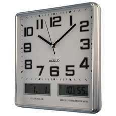 알랑 무소음 뉴트로 LCD 사각 벽시계 인테리어 레트로 시계, 실버, 알랑 뉴트로 LCD